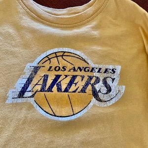 Lakers 100% cotton Adidas T-shirt distressed logo, youth SML
